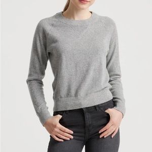 Quince Gray Cashmere Sweatshirt - Size M